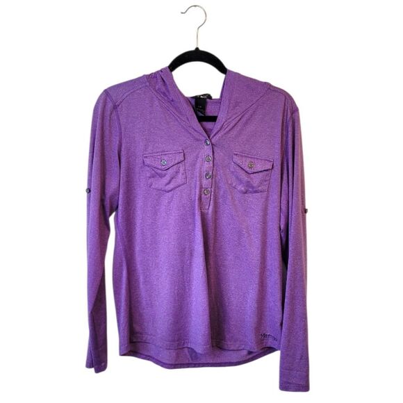Marmot Women's Purple Outdoor Quick Dry Hooded Top Size L - Picture 1 of 6